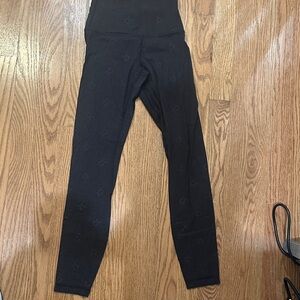 Lululemon align leggings Black with logo. Size 0. 25 inch length.